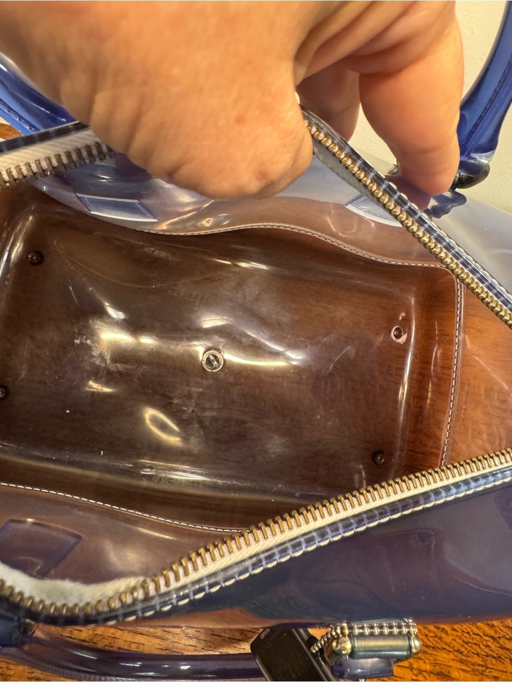 Furla Candy Bag Satchel Ombré Blue Translucent Jelly Boston Bag - Picture 9 of 14
